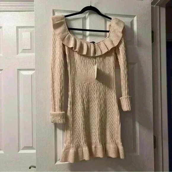 MAJORELLE Rosalie Knit Mini Dress in Ivory - Picture 2 of 5